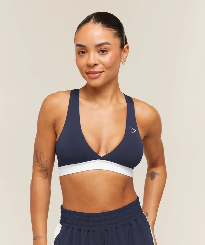 Gymshark Everyday Seamless Contrast Bra - Heavy Blue