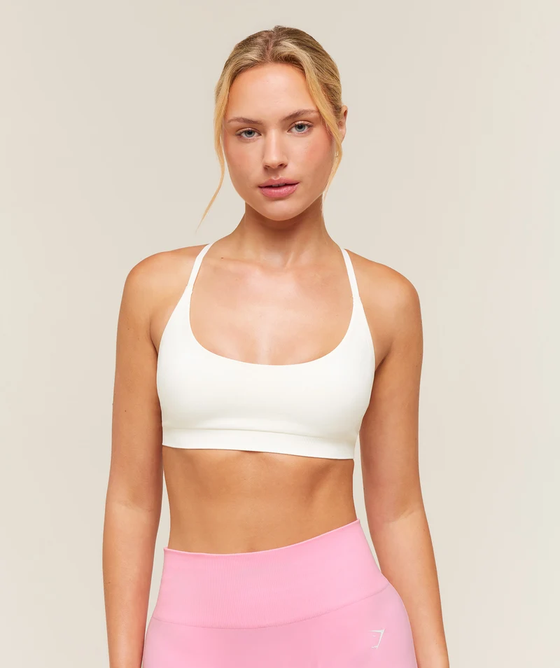 Gymshark Everyday Seamless Racerback Sports Bra - Soft White