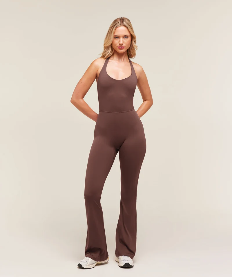 Gymshark Training Flare One Piece - Espresso Brown