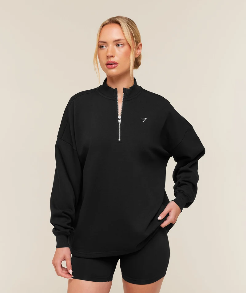 Gymshark Training Oversized 1/4 Zip - Black