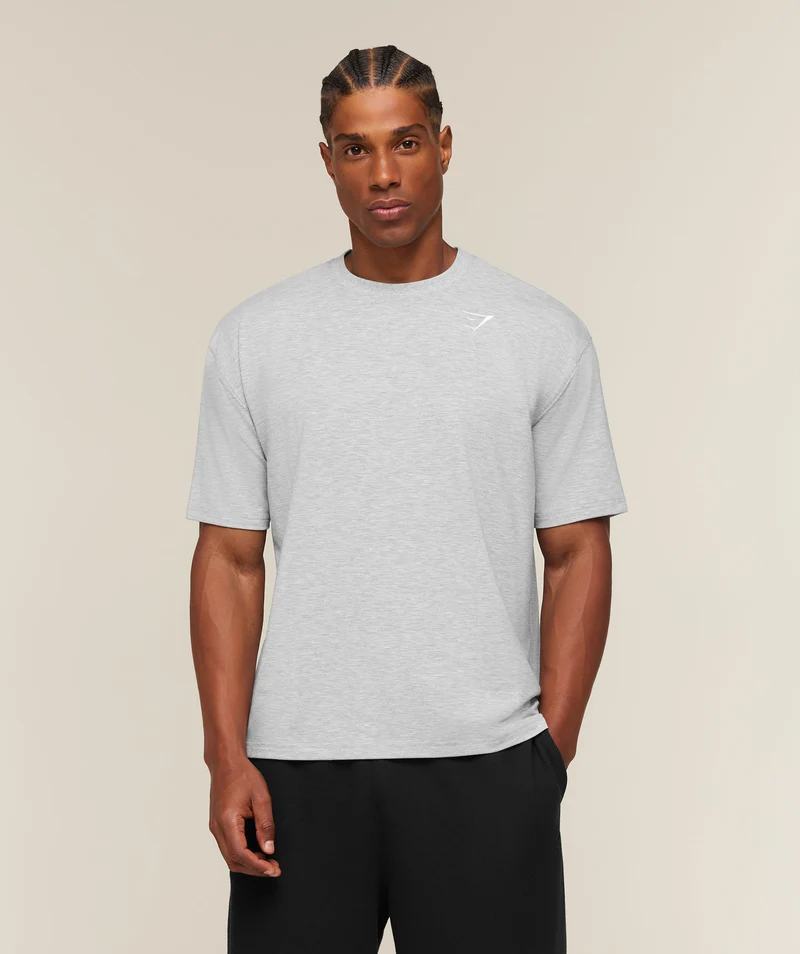 Gymshark Campus Crest T-Shirt - Soft Grey Marl
