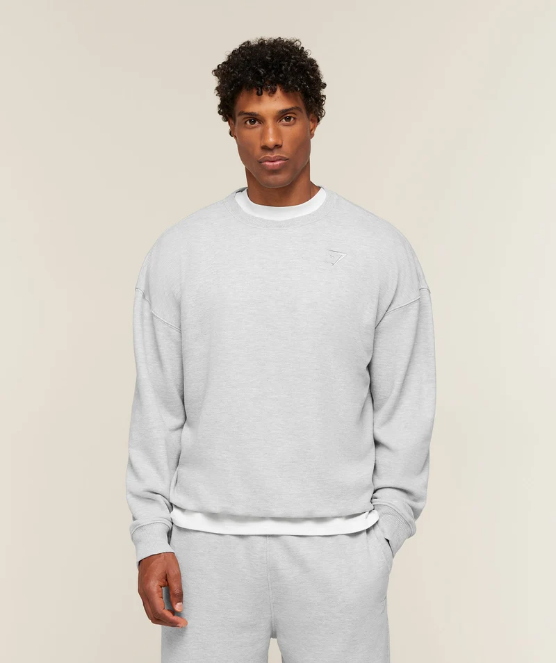 Gymshark Campus Crest Sweatshirt - Soft Grey Marl