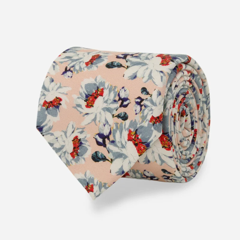 Camellia Floral Nude Tie