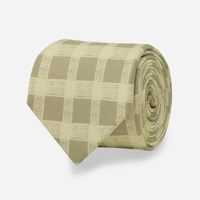 Grid Block Sage Green Tie