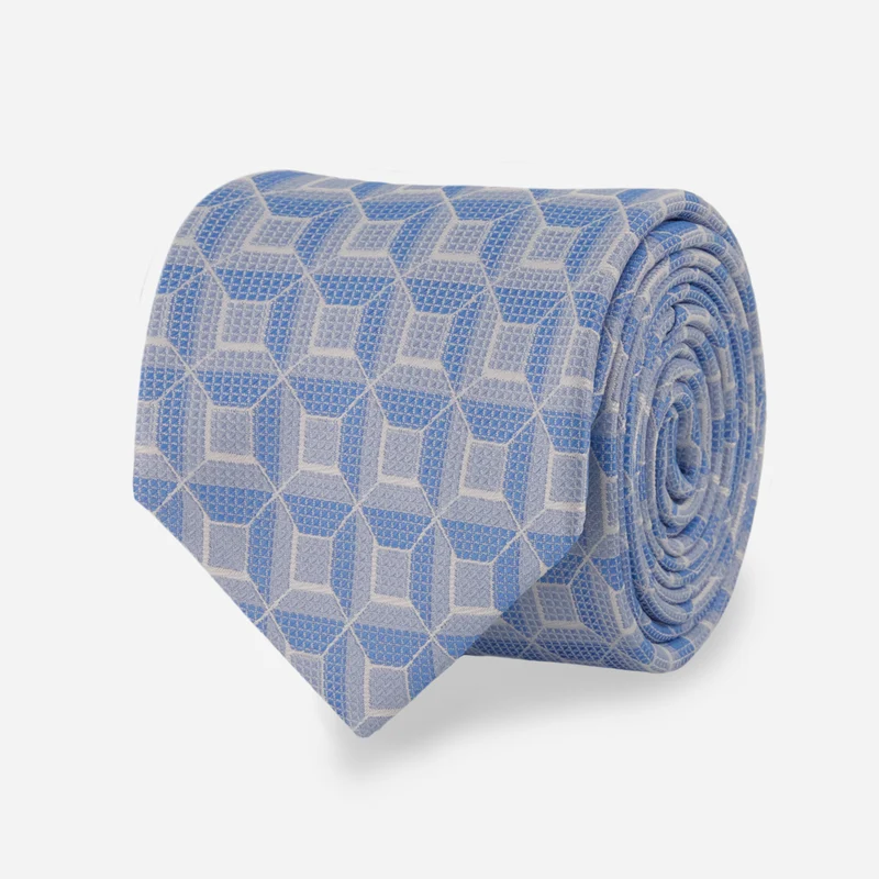 Wolfum x The Tie Bar Grid Powder Blue Tie