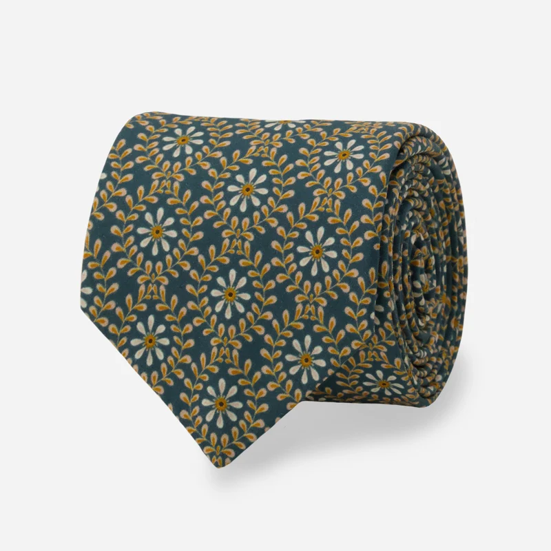 Kate Lower x The Tie Bar Trellis Deep Navy Tie