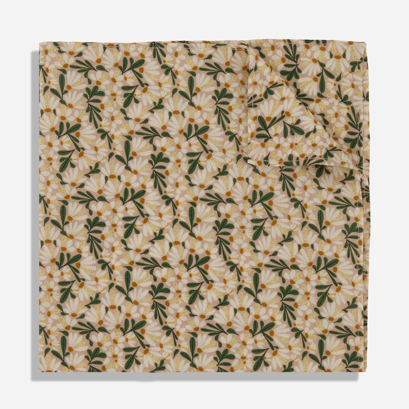 Kate Lower x The Tie Bar Floral Scatter Nude Pocket Square
