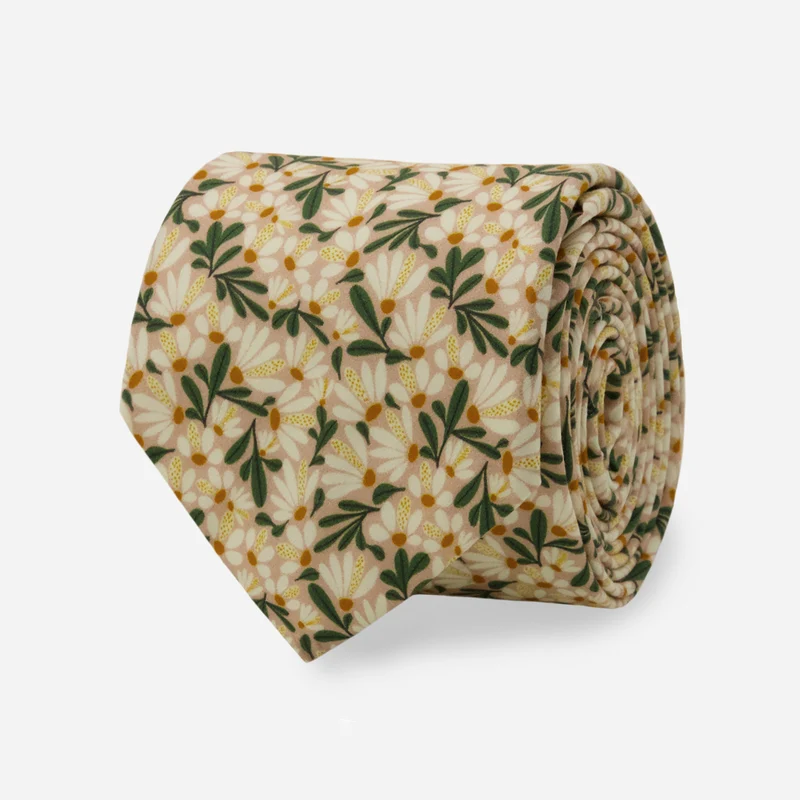 Kate Lower x The Tie Bar Floral Scatter Nude Tie