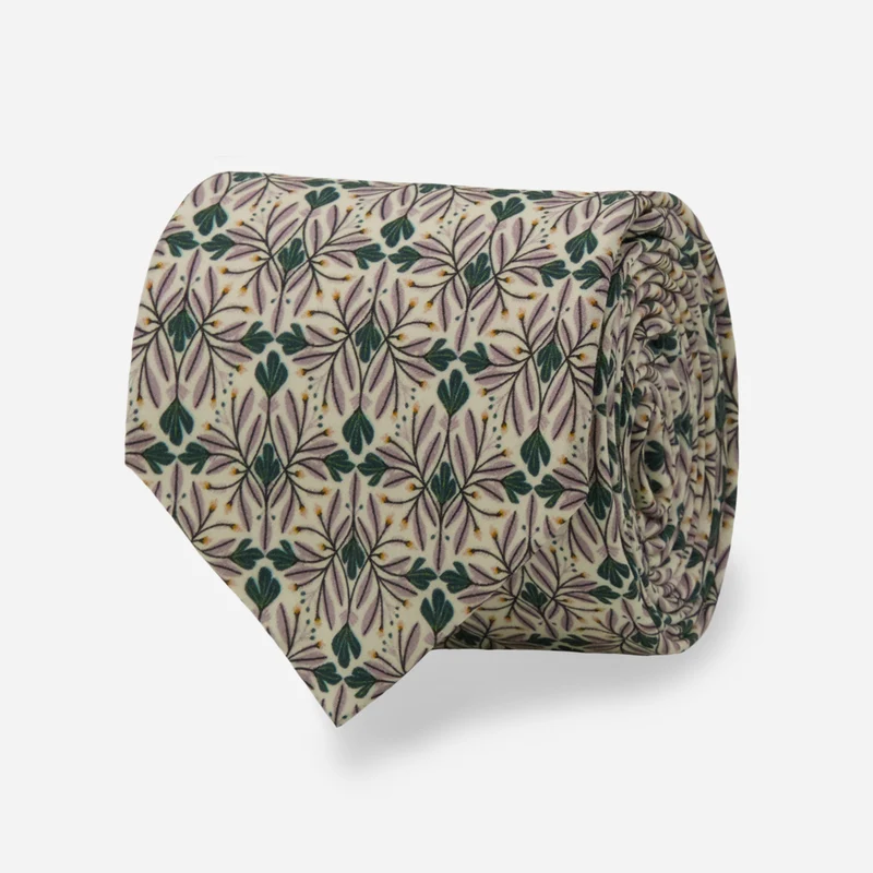 Kate Lower x The Tie Bar Purple Blooms Lavender Tie