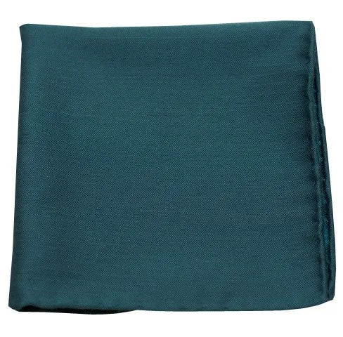 Astute Solid Green Teal Pocket Square