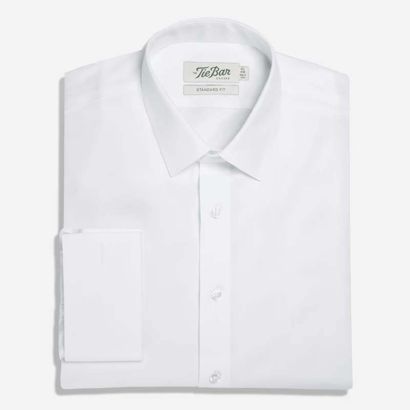 Pinpoint Solid - French Cuff White Non-Iron Dress Shirt