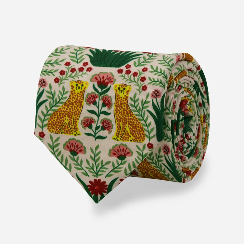 Bikini Sous La Pluie x The Tie Bar Cheetah Garden White Tie