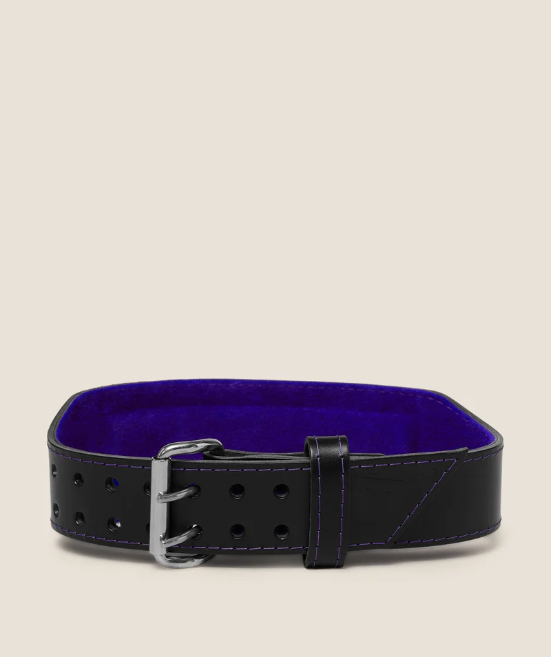 Gymshark Tapered Double Prong Lifting Belt - Black/Amethist