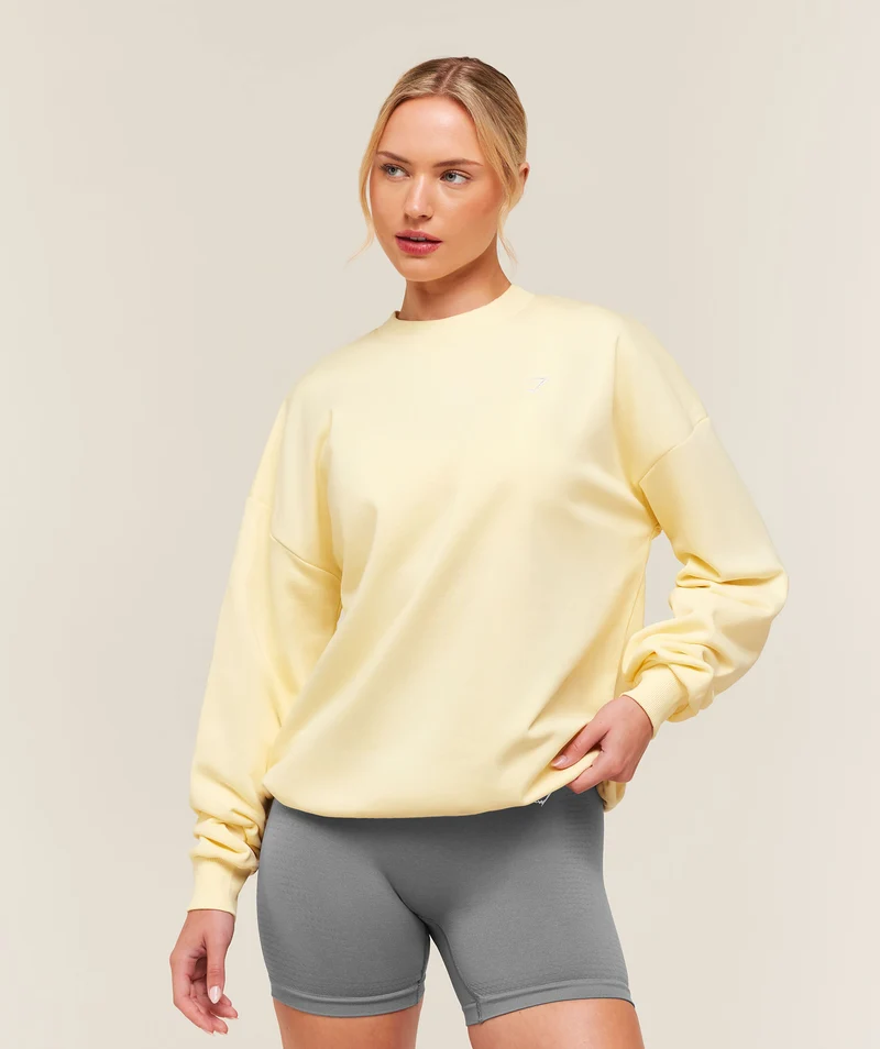 Gymshark Training Oversized Fleece Sweatshirt - Butter Yellow