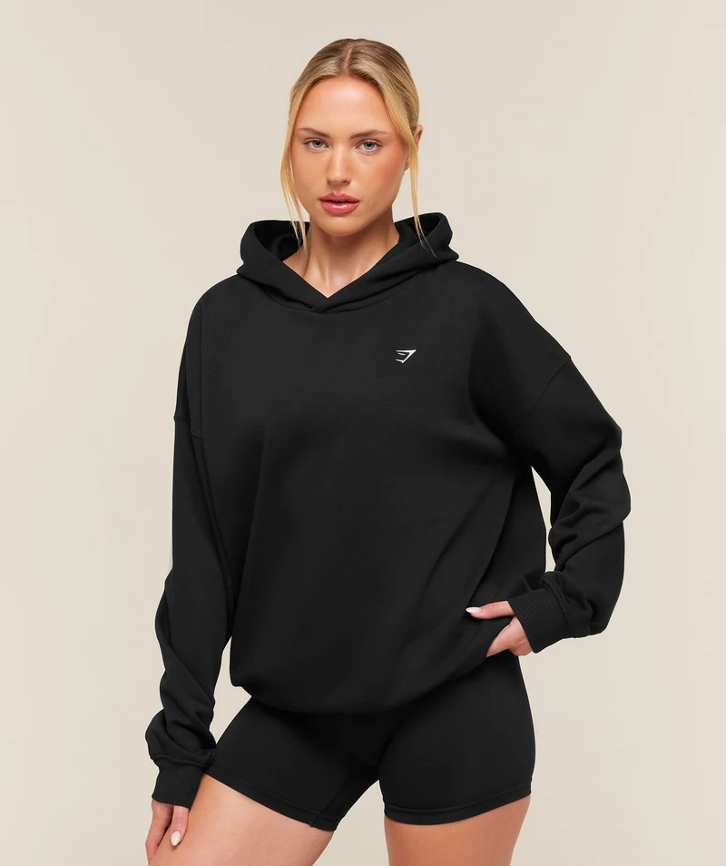 Gymshark Training Oversized Fleece Hoodie - Black