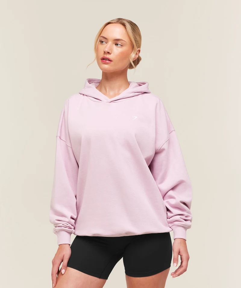 Gymshark Training Oversized Fleece Hoodie - Haze Pink