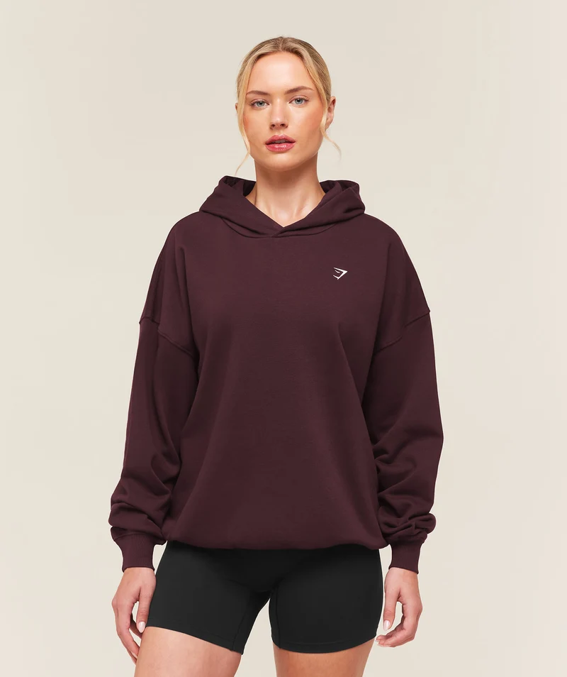 Gymshark Training Oversized Fleece Hoodie - Cherry Purple