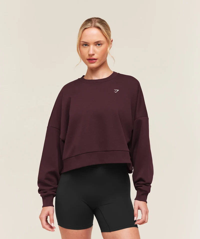 Gymshark Training Oversized Boxy Sweatshirt - Cherry Purple