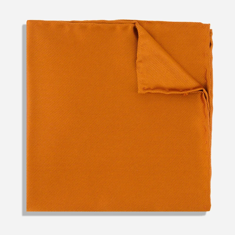 Solid Twill Tangerine Pocket Square
