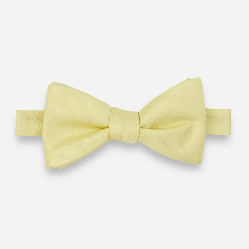 Mumu Weddings - Desert Solid Pale Yellow Bow Tie