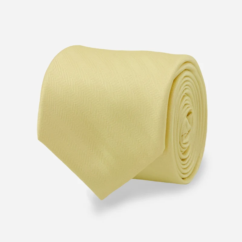 Mumu Weddings - Desert Solid Pale Yellow Tie