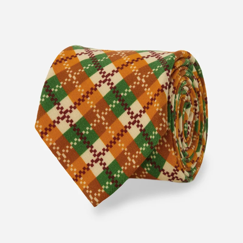 Wandawega Dive Bar Plaid Harvest Orange Tie