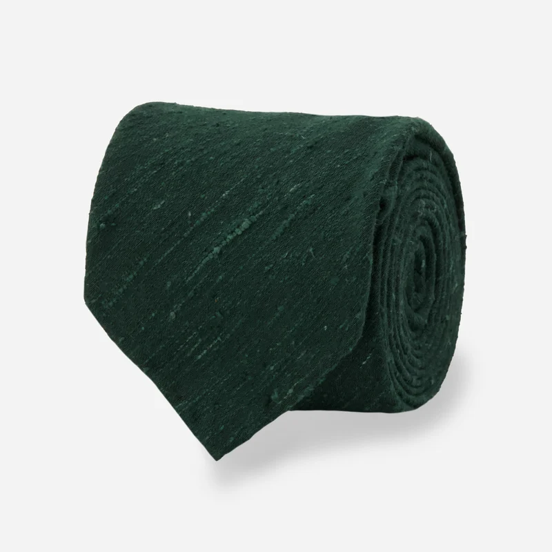 Como Solid Silk Shantung Hunter Green Tie