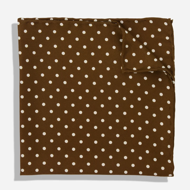 Southport Dot Chocolate Pocket Square