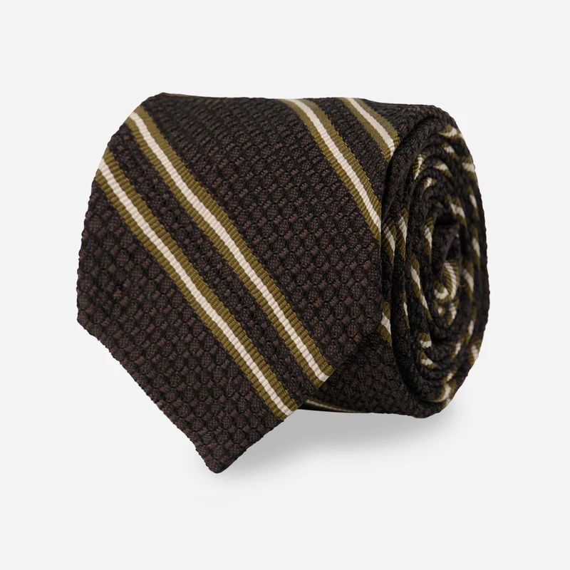 Grenalux Stripe Chocolate Brown Tie