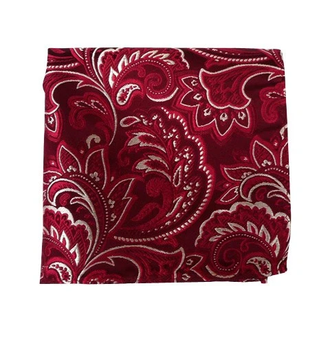Organic Paisley Burgundy Pocket Square