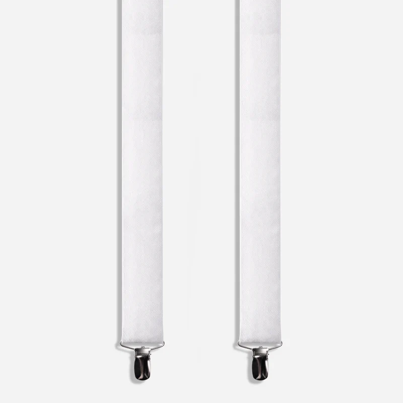 Solid Satin White Suspender