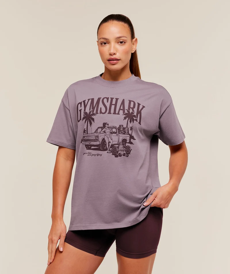 Gymshark Pick Up Truck Graphic Short Sleeve T-Shirt - Dusk Purple