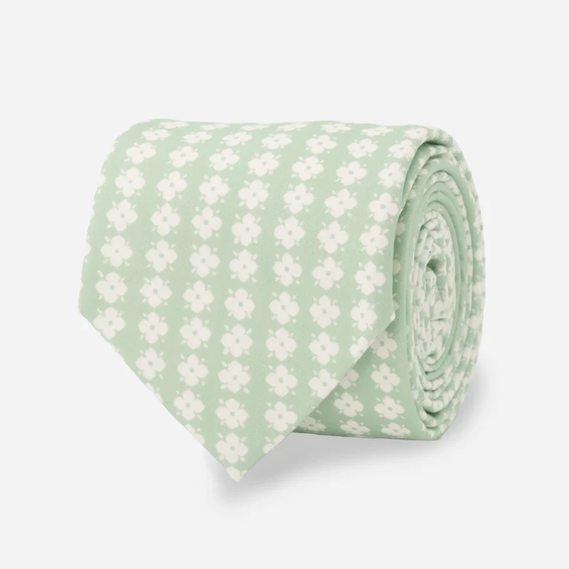 Laura Ashley x The Tie Bar Humble Daisy Sage Green Tie