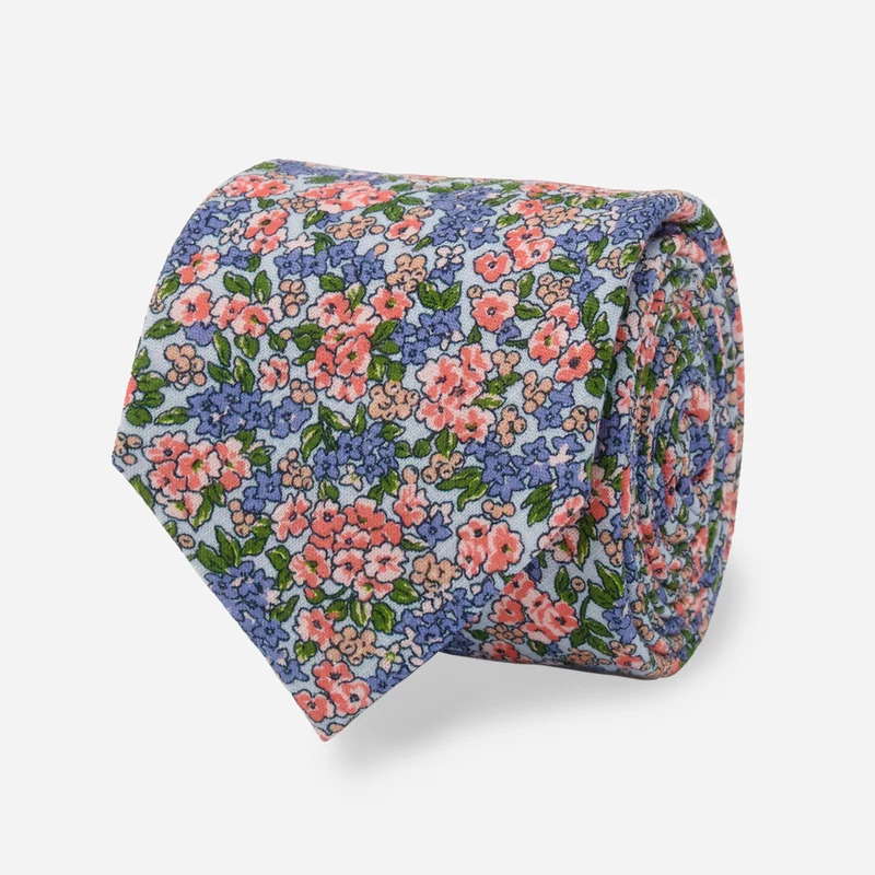 Laura Ashley x The Tie Bar Northop Bloom Light Blue Tie