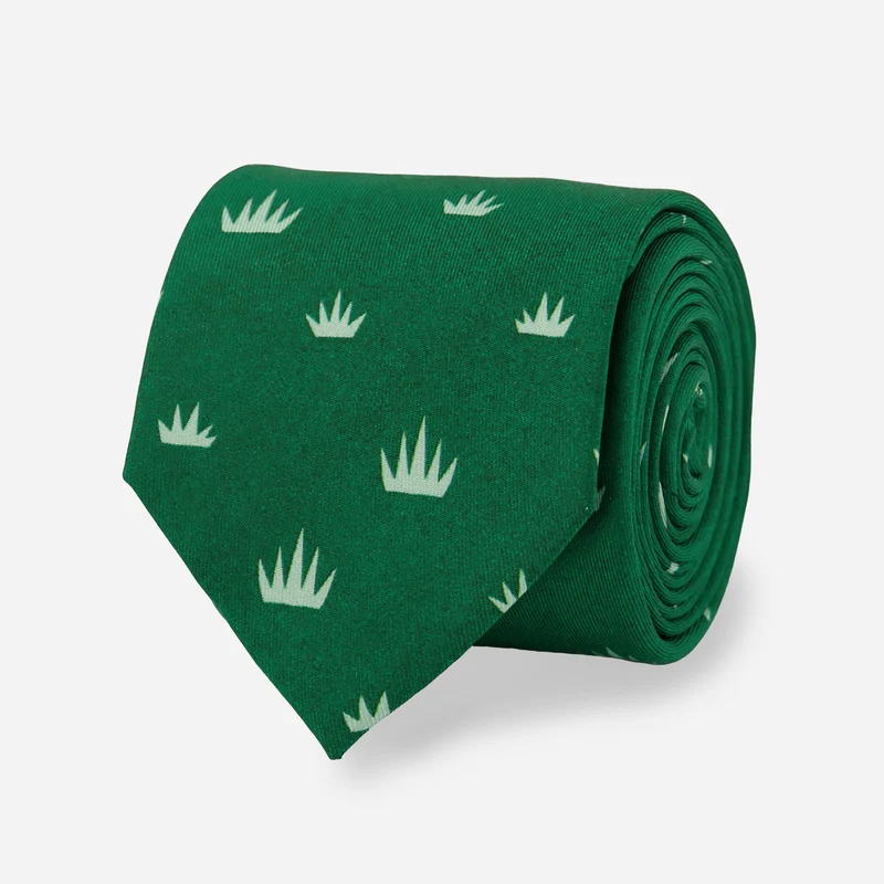 Will Bryant x The Tie Bar Cactus Crowns Hunter Green Tie
