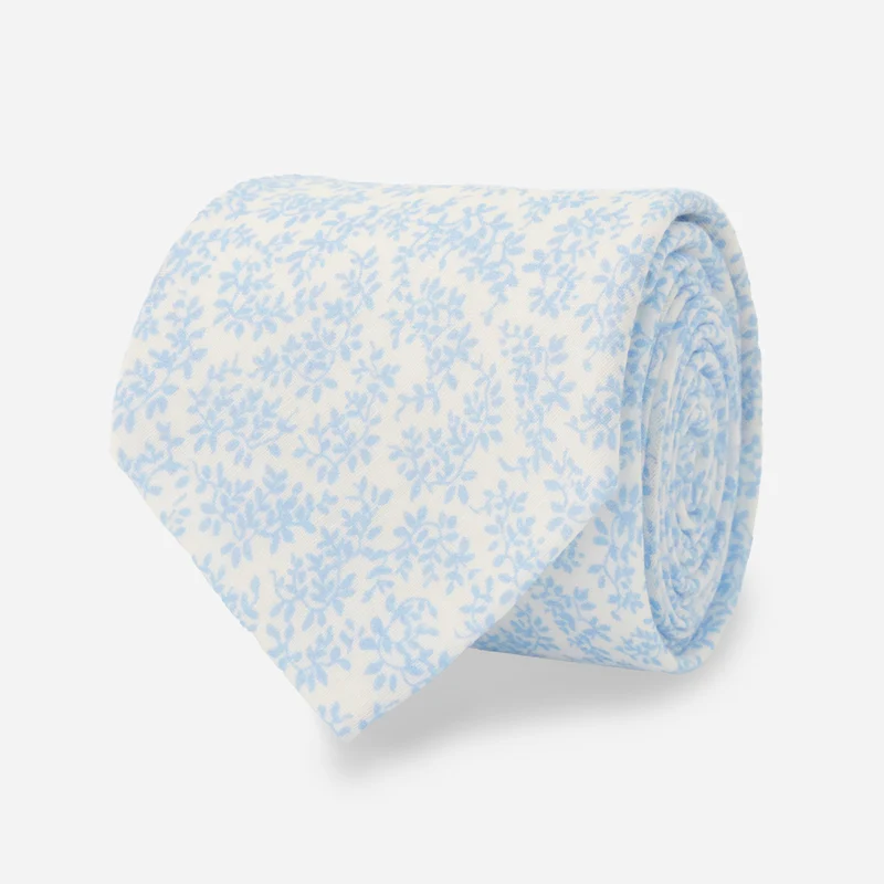 Laura Ashley x The Tie Bar Tunstall Leaves White Tie