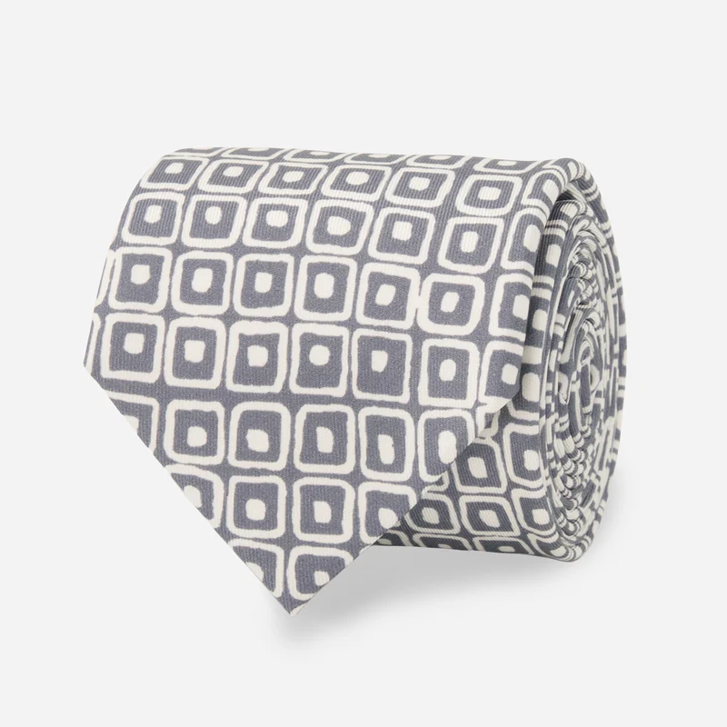 Laura Ashley x The Tie Bar Pelham Geo Grey Tie