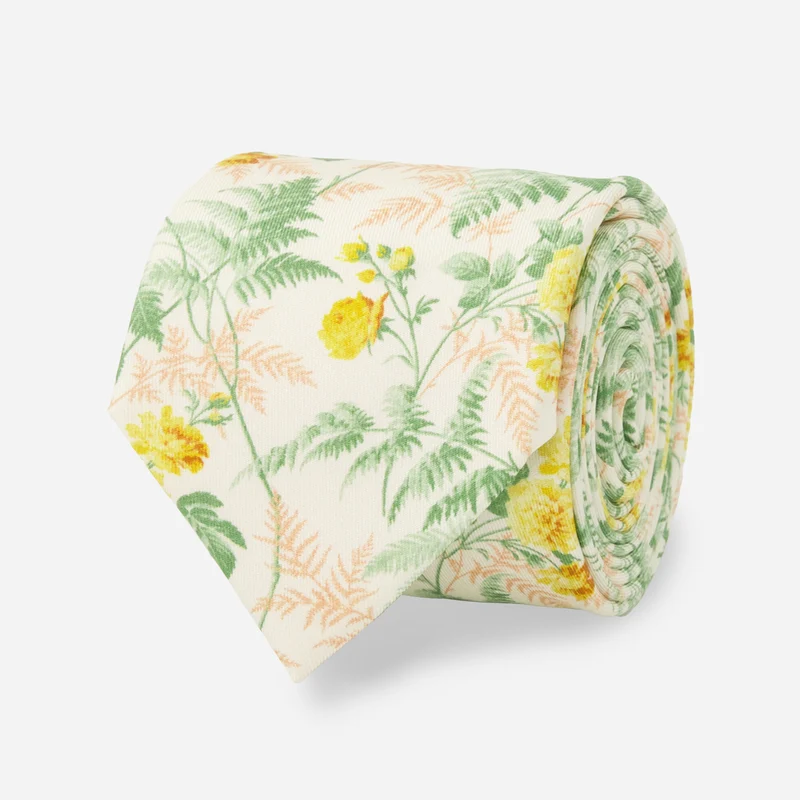 Laura Ashley x The Tie Bar Palma Floral Ivory Tie