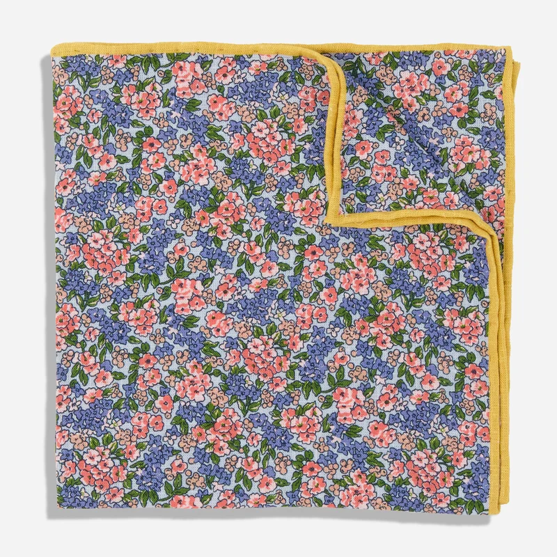 Laura Ashley x The Tie Bar Northop Bloom Light Blue Pocket Square