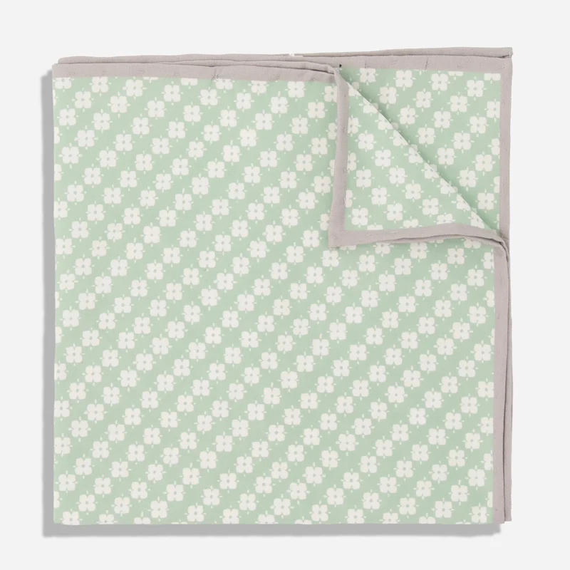 Laura Ashley x The Tie Bar Humble Daisy Sage Green Pocket Square