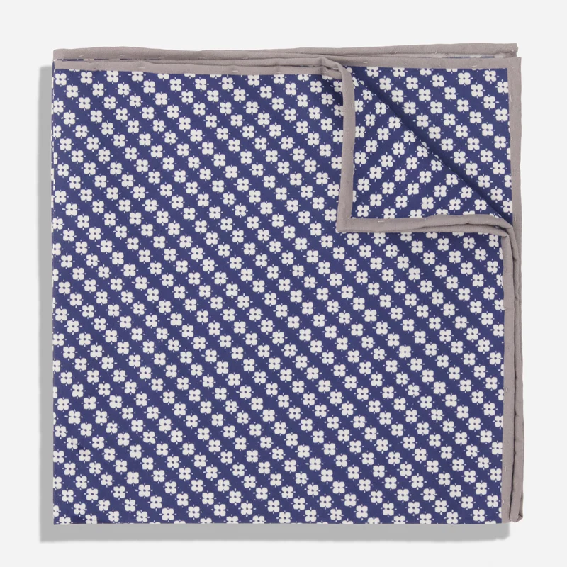 Laura Ashley x The Tie Bar Humble Daisy Navy Pocket Square