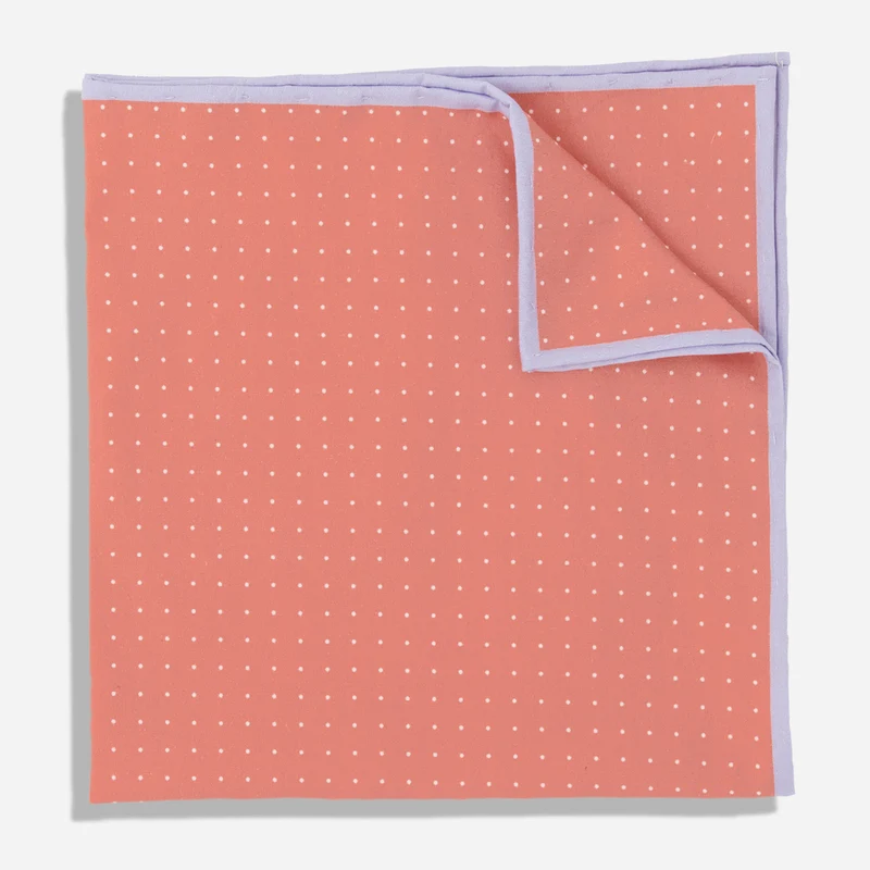 Laura Ashley x The Tie Bar Dots Coral Pocket Square