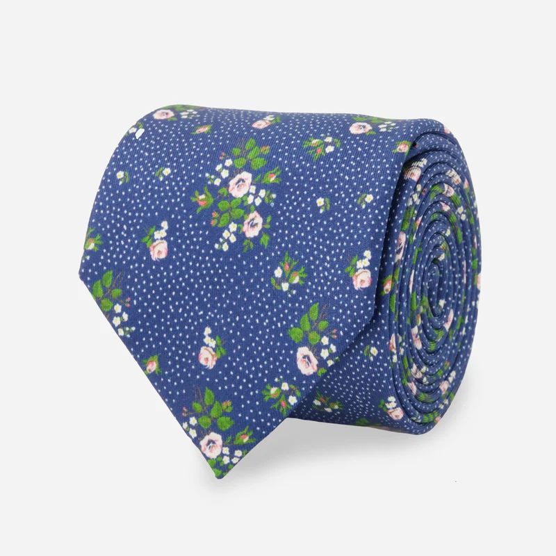 Laura Ashley x The Tie Bar Dainty Roses Navy Tie