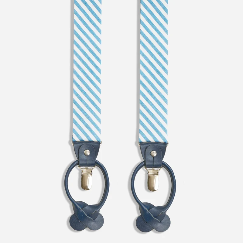 Laura Ashley x The Tie Bar Striped Sky Blue Suspender