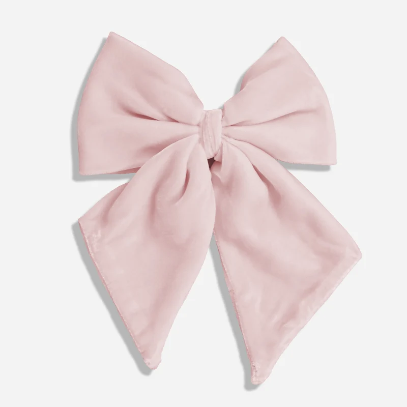 Laura Ashley x The Tie Bar Velvet Pink Relaxed Bow Tie