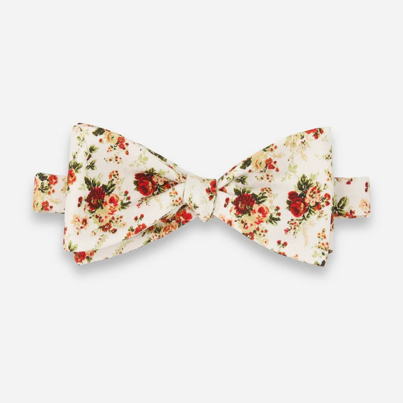 Laura Ashley x The Tie Bar Ashfield Roses White Bow Tie