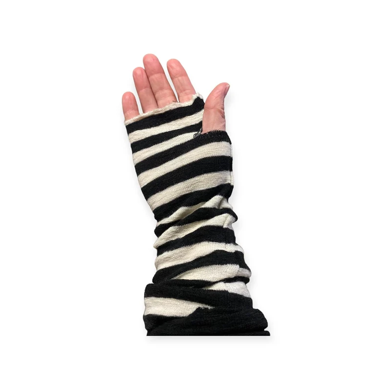 Pulsvarmere Raw White Black (brede stripe