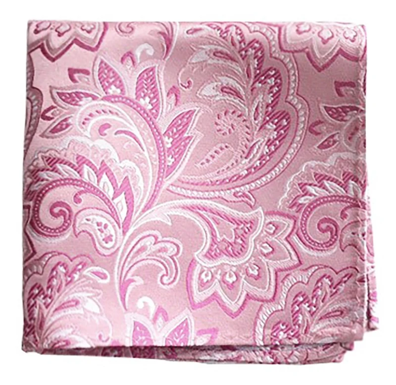 Organic Paisley Baby Pink Pocket Square