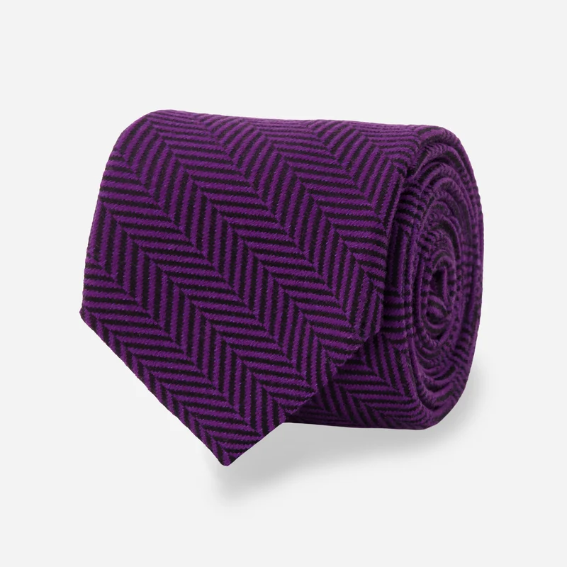 Diversey Herringbone Plum Tie