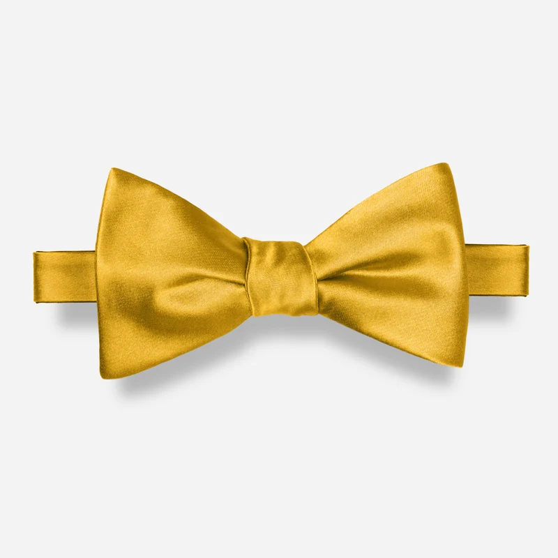 Solid Satin Vegas Gold Bow Tie